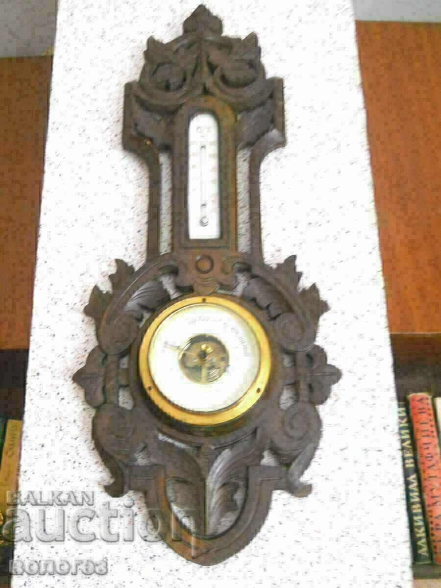 Antique Wood Carved English Barometer - Thermometer with price 95.00 BGN | € 48.57