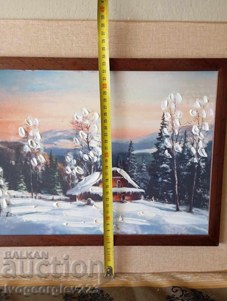 Аукцион Картина зимен пейзаж