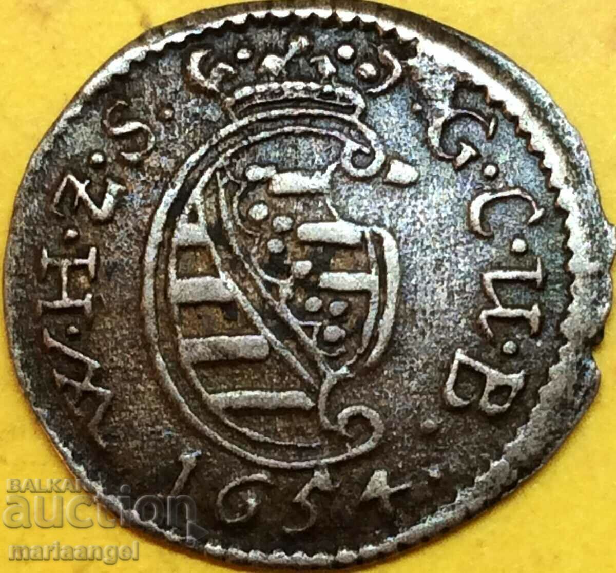 1 κρόιτσερ 1654 Γερμανία Σαξονία Βίλχελμ IV Νέο Βαϊμάρη - 5