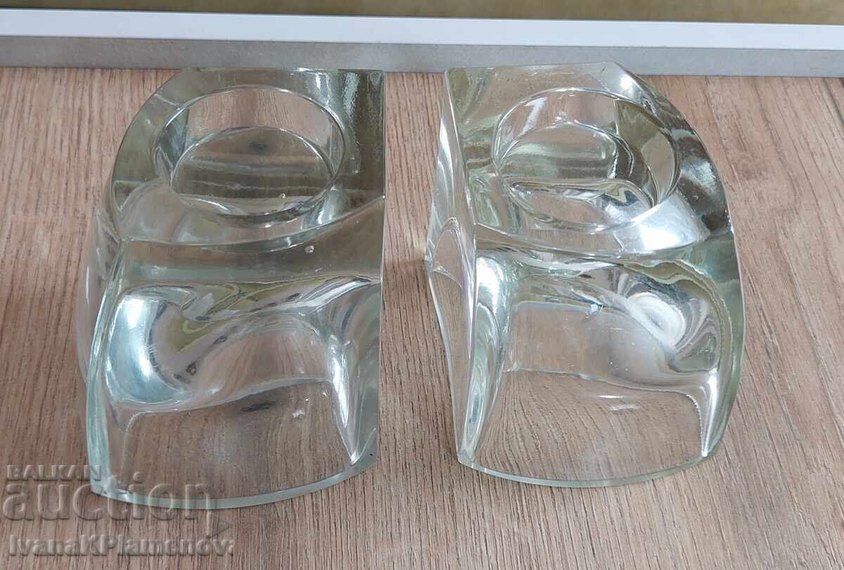 Sfeșnice din sticlă, două bucăți - 6