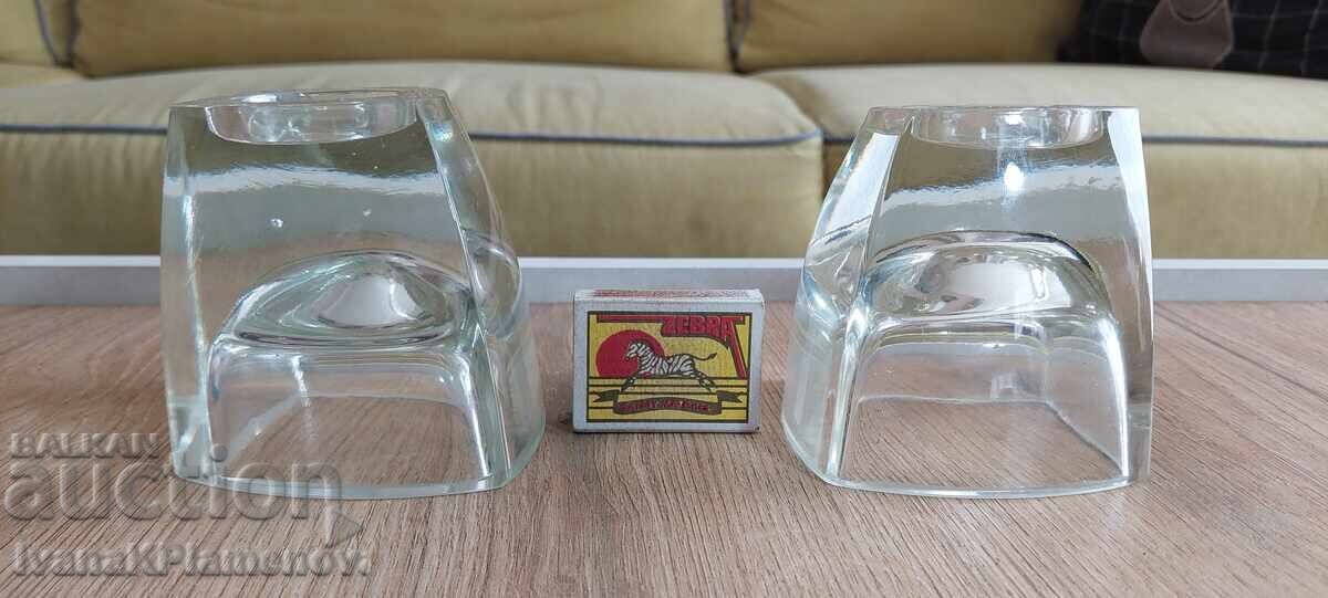 Sfeșnice din sticlă, două bucăți - 7