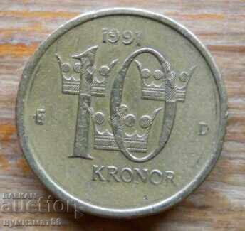 10 κορώνες 1991 - Σουηδία 10 κορώνες 1991 - Σουηδία