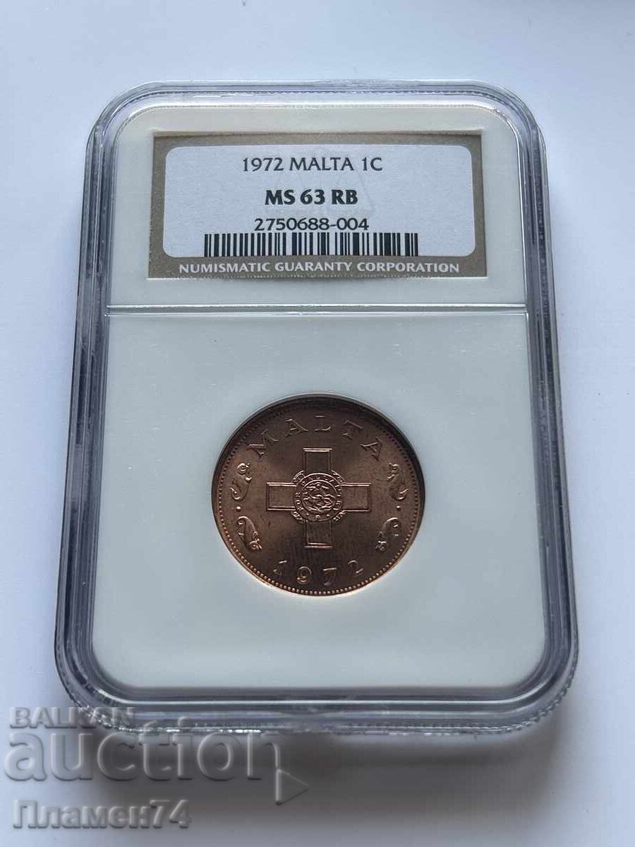 1 λεπτό 1972 MS63RB Μάλτα