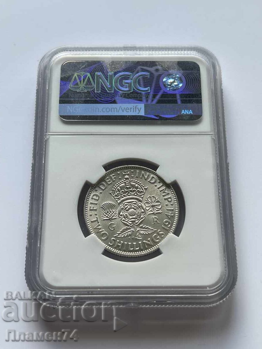 Licitație 2 șilingi 1941 MS62 Marea Britanie