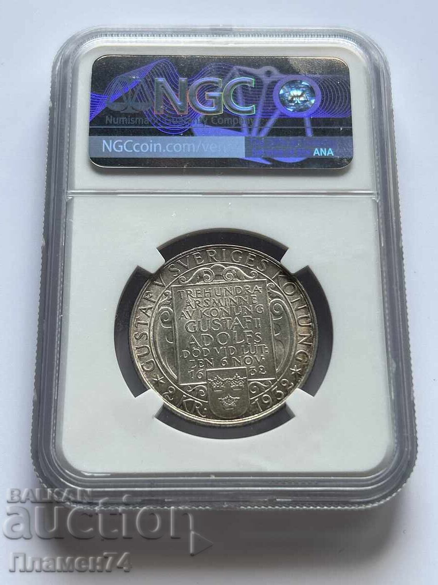 Auction  2 Kronor 1932 MS62 Sweden