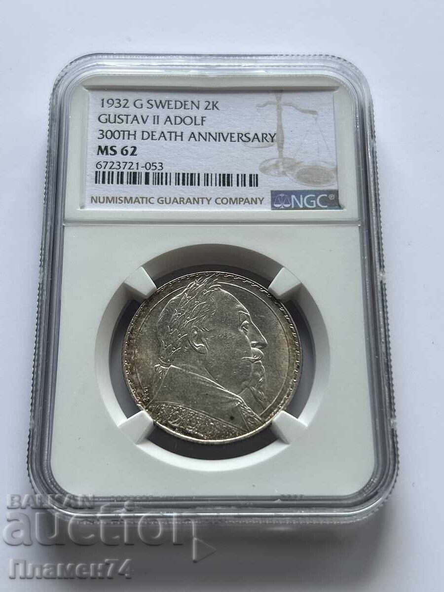 2 Kronor 1932 MS62 Sweden