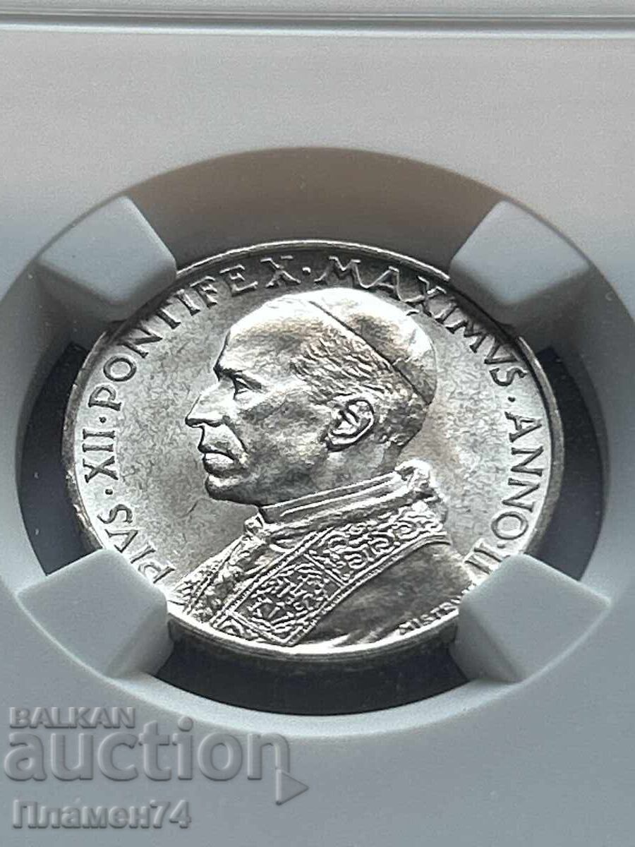 5 λίρες 1940 MS63 Βατικανού με τιμή 222.00 BGN | € 113.51