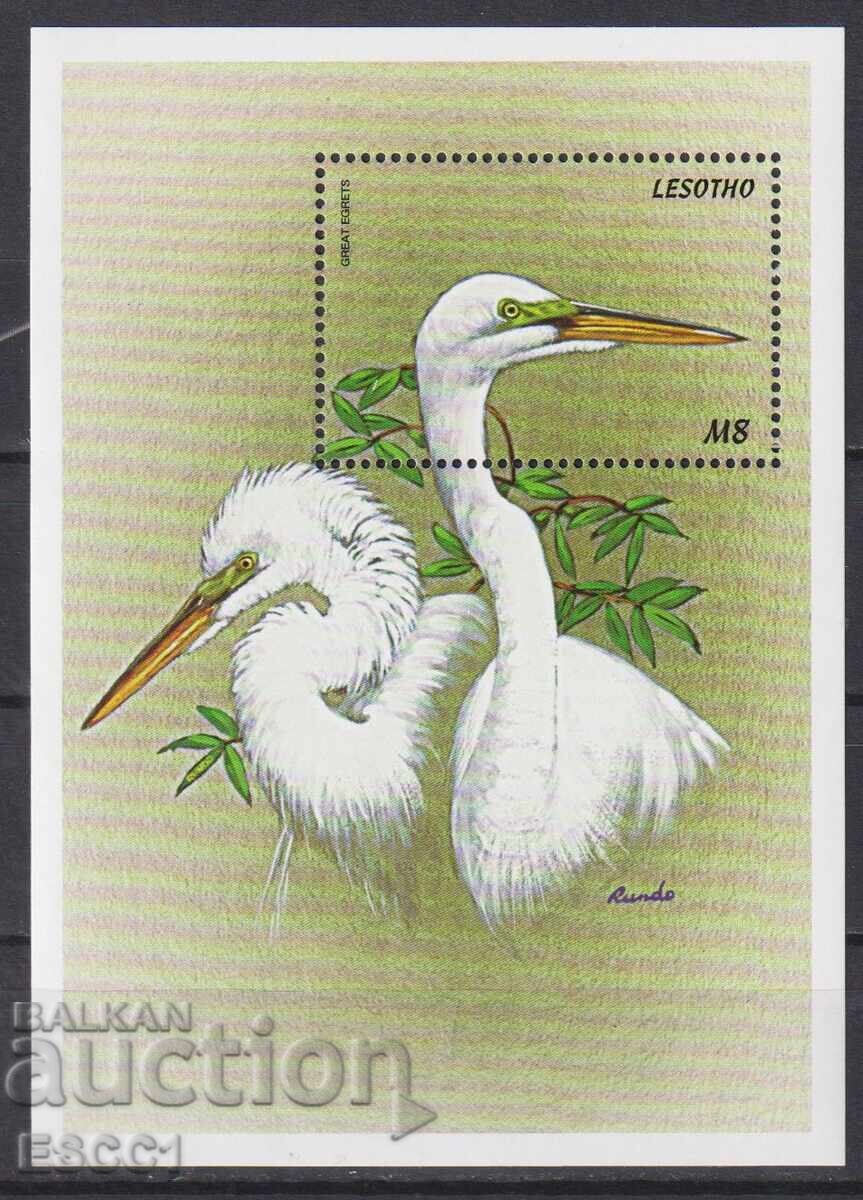 Bloc curat Fauna Păsări 1999 din Lesotho