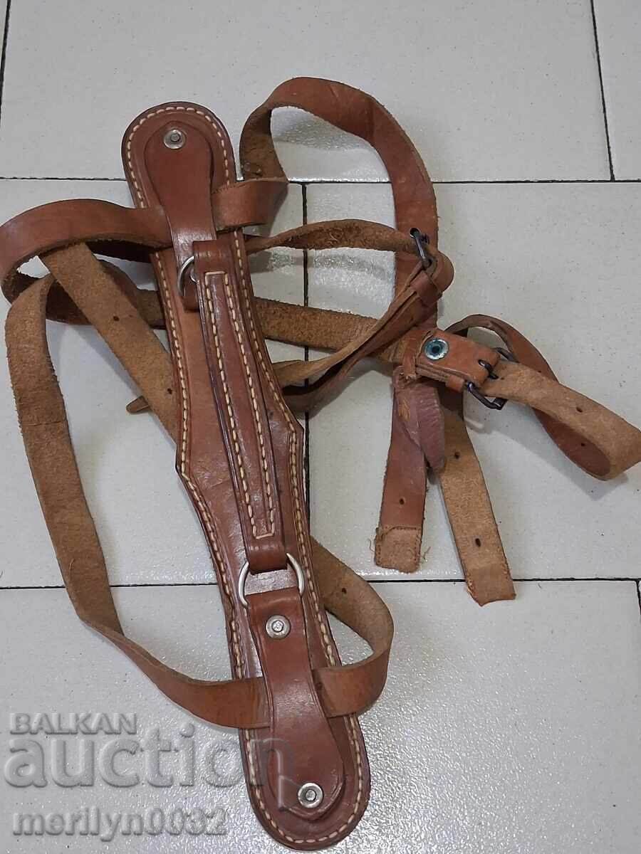 Leather straps with handle for carrying folders, packages, bundles - 5