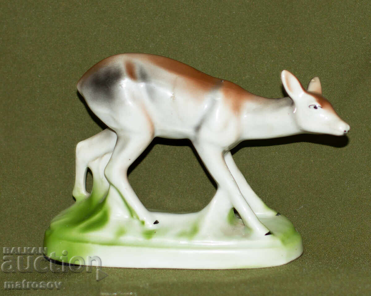 Decorative Bulgarian porcelain figurine, deer