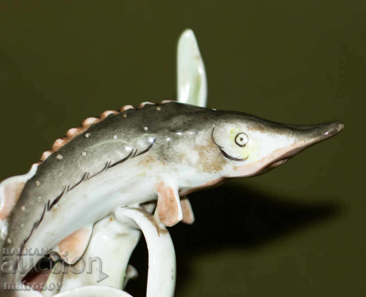 Διακοσμητική πορσελάνινη φιγούρα ψαριού, Royal Dux - 7