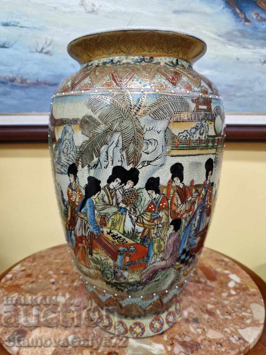 Vază Satsuma japoneză din porțelan antic, superbă cu preț € 83.34 | 163.00 BGN Vază Satsuma japoneză din porțelan antic, superbă cu preț € 83.34 | 163.00 BGN