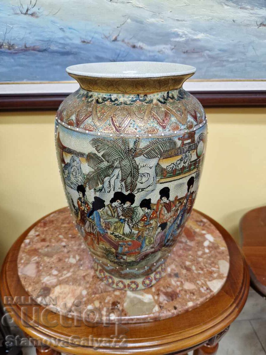 Аукцион Страхотна антикварна японска порцеланова ваза Satsuma