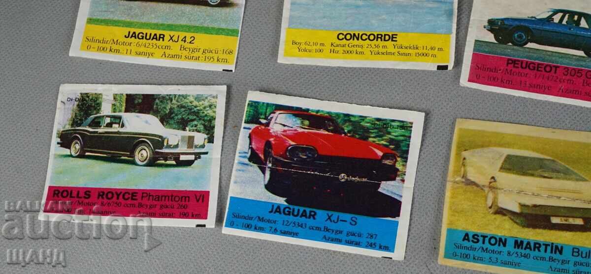 Auction  Old Pictures from Beep gum cars airplanes 12 pcs