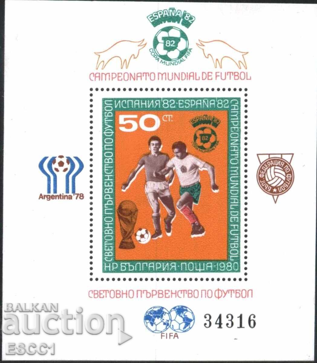 Καθαρό μπλοκ Σπορ ΣΠ Ποδόσφαιρο Ισπανία 1982 από Βουλγαρία 1980
