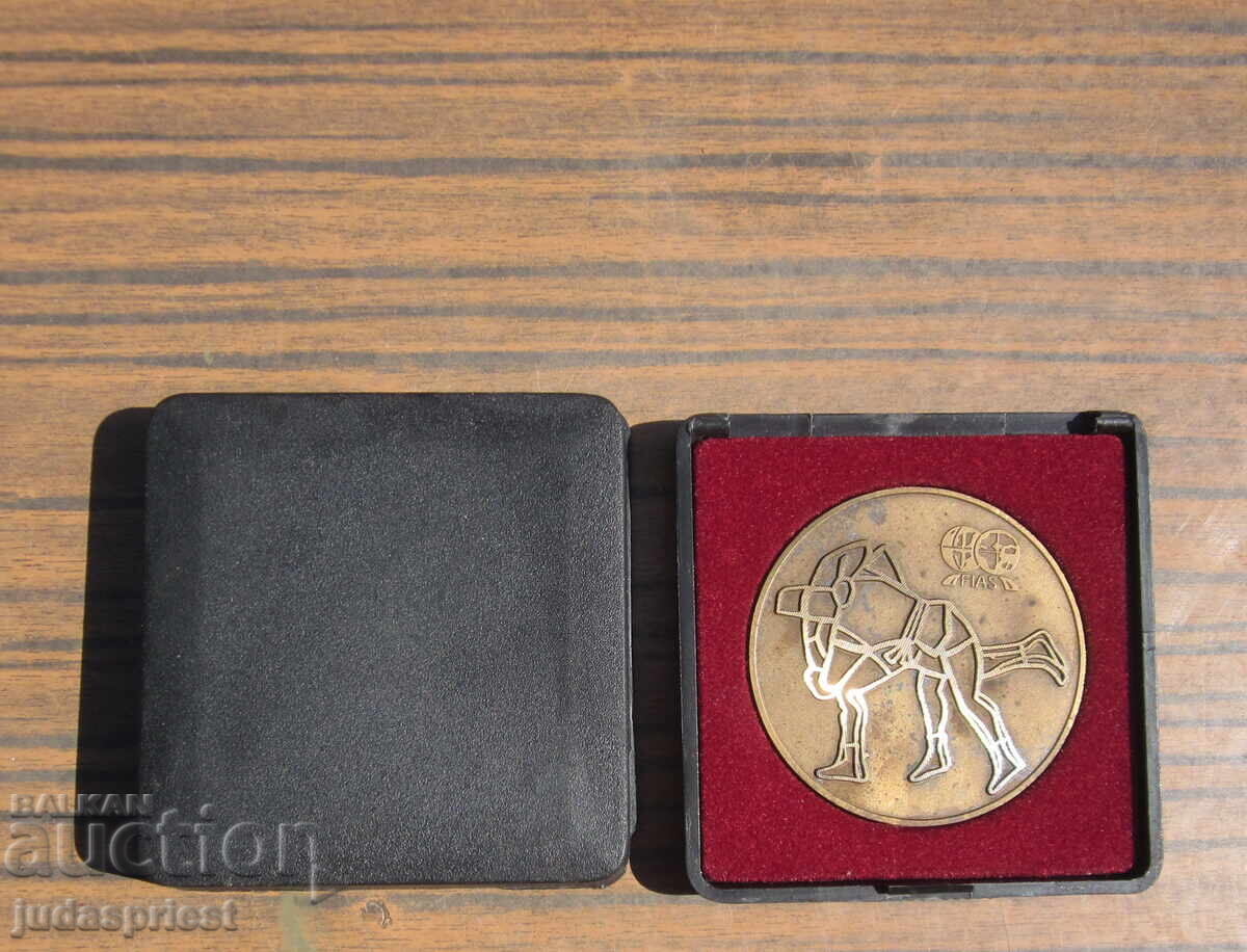 Medal plaket Evropeĭsko pŭrvenstvo po sambo Sofiya 1987 Medal plaket Evropeĭsko pŭrvenstvo po sambo Sofiya 1987