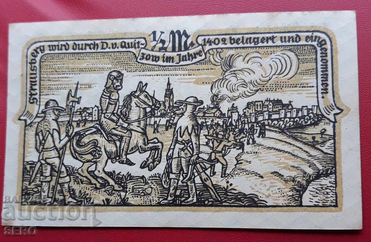 Τραπεζογραμμάτιο-Γερμανία-Βρανδεμβούργο-Στράουςμπεργκ-1/2 μάρκο 1921