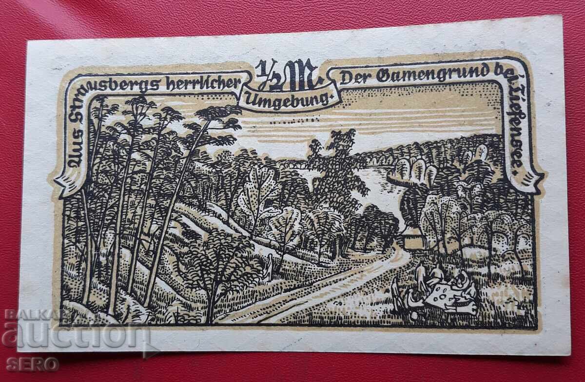 Τραπεζογραμμάτιο-Γερμανία-Βρανδεμβούργο-Στράουςμπεργκ-1/2 μάρκο 1921 Τραπεζογραμμάτιο-Γερμανία-Βρανδεμβούργο-Στράουςμπεργκ-1/2 μάρκο 1921