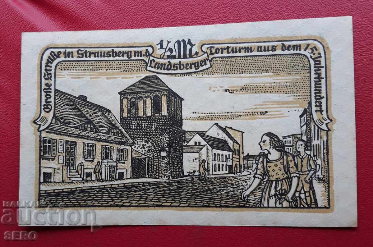 Banknote - Germany - Brandenburg - Strausberg - 1/2 Mark 1921
