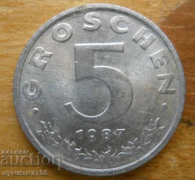 5 Groschen 1987 - Austria 5 Groschen 1987 - Austria