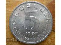5 гроша 1987 г. - Австрия