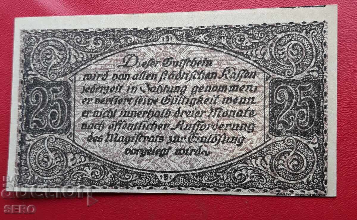 Bancnota-Germania-Thuringia-Nordhausen-25 pfennig 1919 cu preț 2.01 BGN | € 1.03