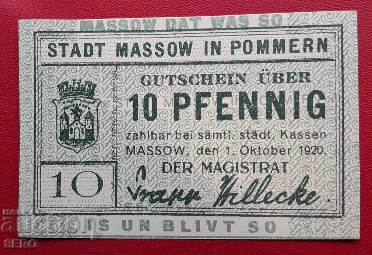 Banknote-Germany-Pomerania-Mass-10 Pfennig 1920 Banknote-Germany-Pomerania-Mass-10 Pfennig 1920