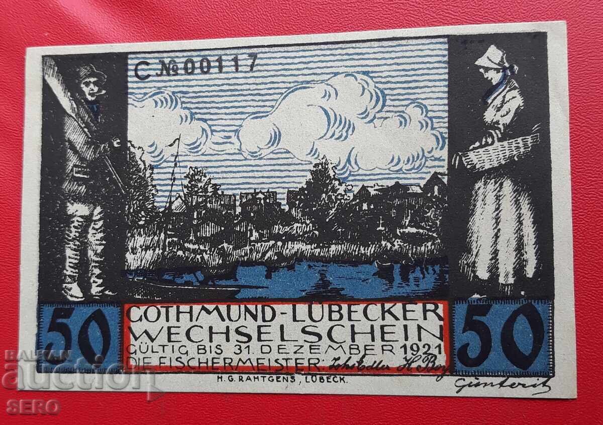 Banknote - Germany - Schleswig-Holstein - Gottmuth - 50 Pfennig 1921 with price 2.00 BGN | € 1.02