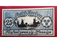 Bancnotă-Germania-Saxonia-Norden-25 pfennig 1921