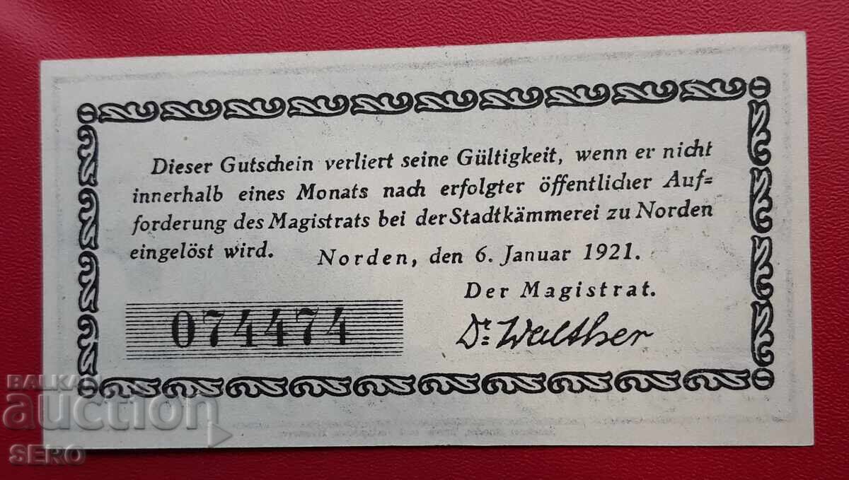 Banknote - Germany - Saxony-Nordhausen - 25 Pfennig 1921 with price 2.00 BGN | € 1.02