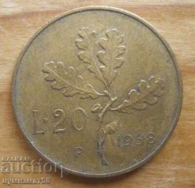 20 Lire 1958 - Italy 20 Lire 1958 - Italy