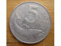 5 lire 1968 - Italia