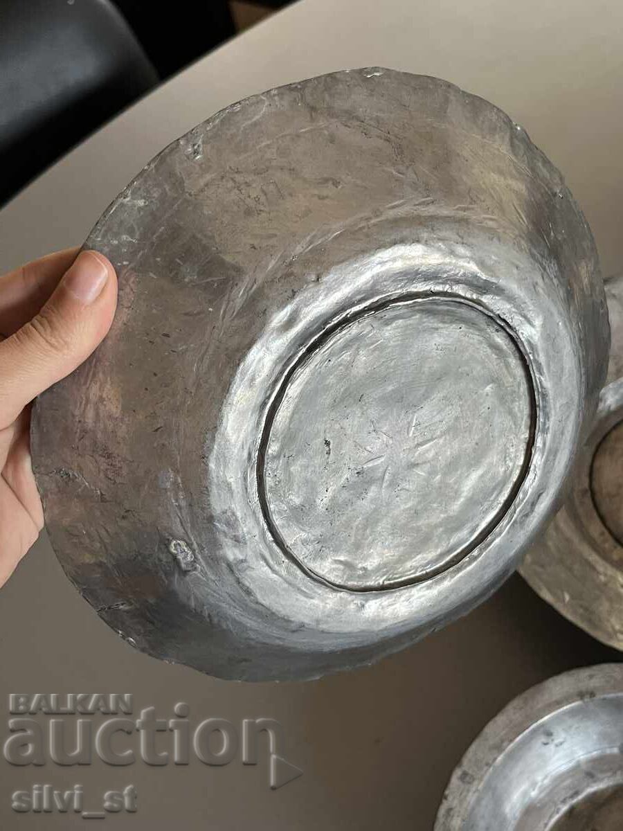 Copper-tinned plates, 6 pieces - 7