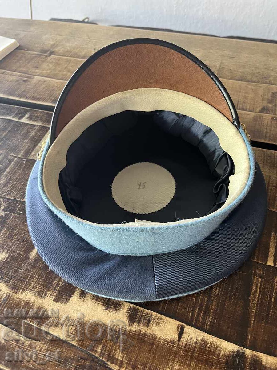 Delivery of Bulgarian Officer's Cap with Chin Strap and Blue Visor