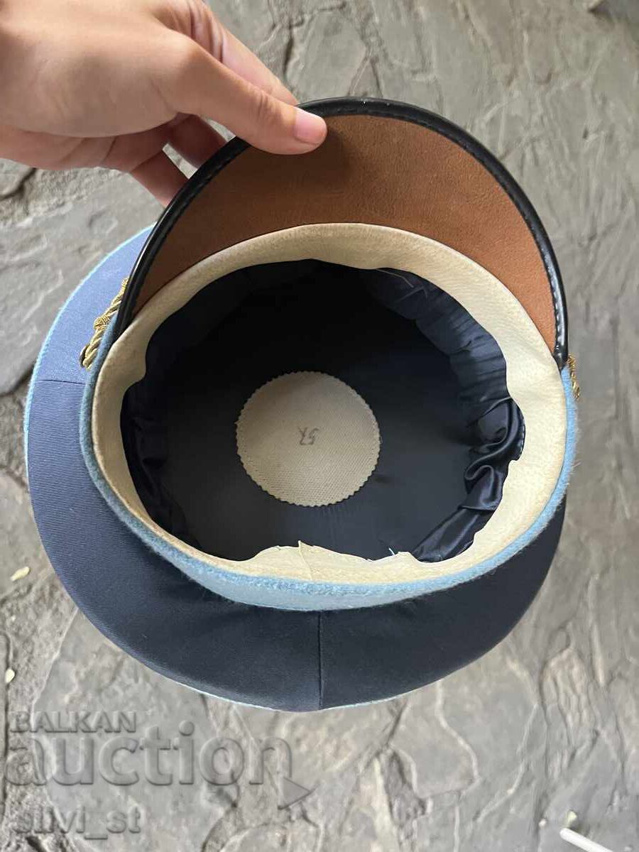 Bulgarian Officer's Cap with Chin Strap and Blue Visor - 5