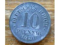 10 Pfennig 1920 - Γερμανία
