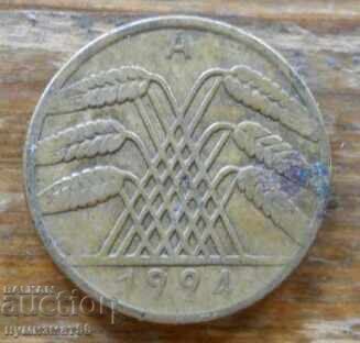 10 Pfennig 1924 - Germany ( A ) with price 1.00 BGN | € 0.51