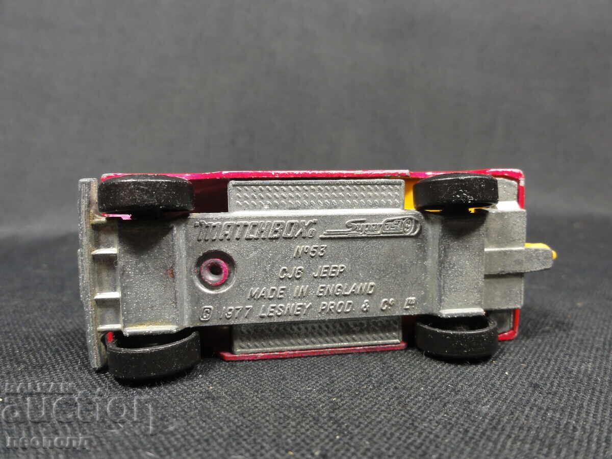 OLD RETRO METAL TROLLEY MATCHBOX ENGLAND CJ6 JEEP - 6