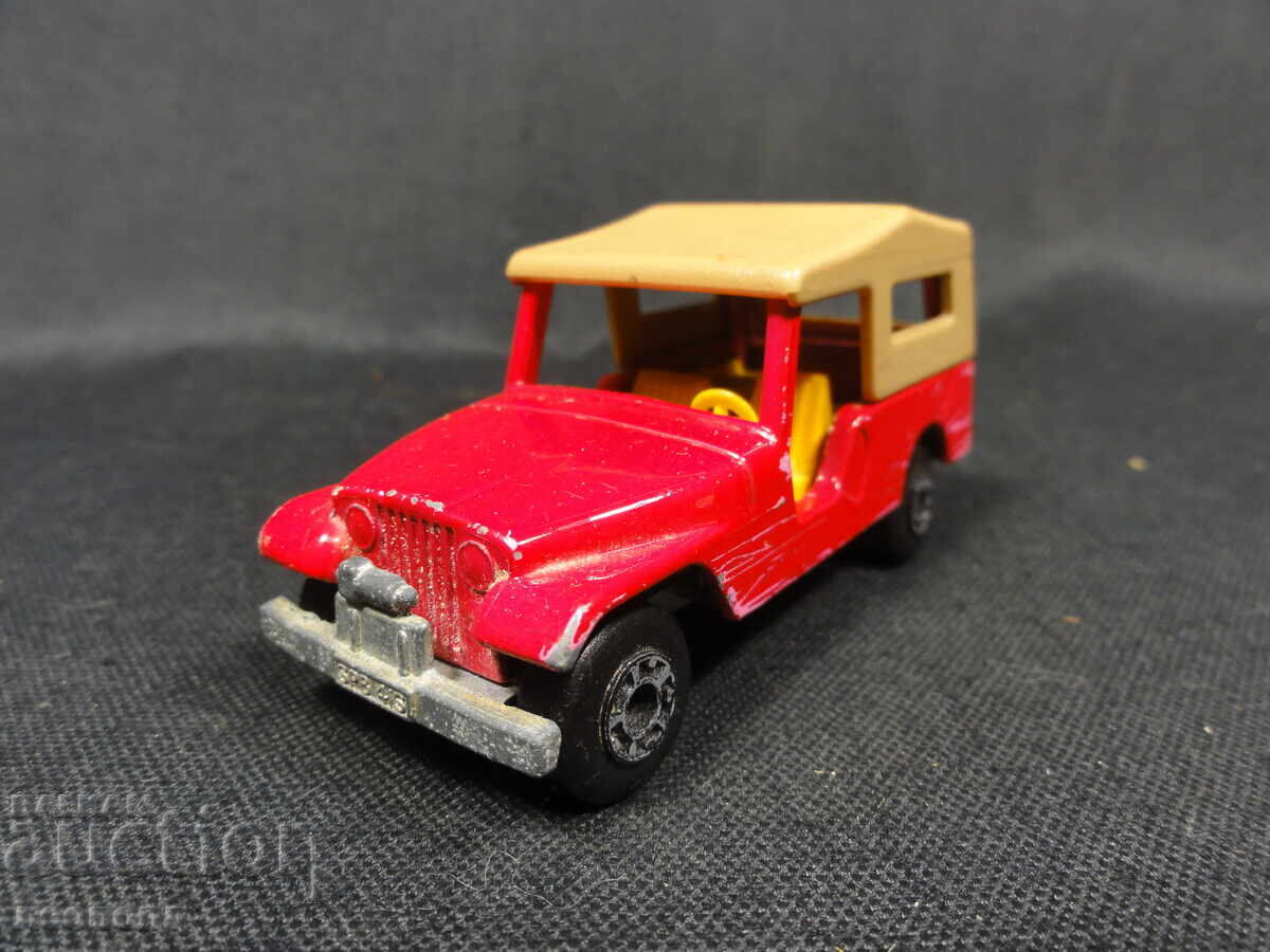 OLD RETRO METAL TROLLEY MATCHBOX ENGLAND CJ6 JEEP