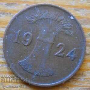 1 пфениг 1924 г. - Германия ( A ) rentenpfennig с цена 1.80 лв. | € 0.92 1 пфениг 1924 г. - Германия ( A ) rentenpfennig с цена 1.80 лв. | € 0.92