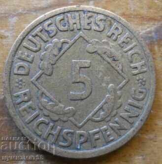 5 Pfennig 1925 - Γερμανία ( A )