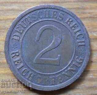 2 pfennig 1925 - Germany ( A ) reichspfennig