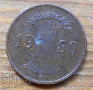 1 pfennig 1930 - Germany ( A ) reichspfennig with price 1.00 BGN | € 0.51