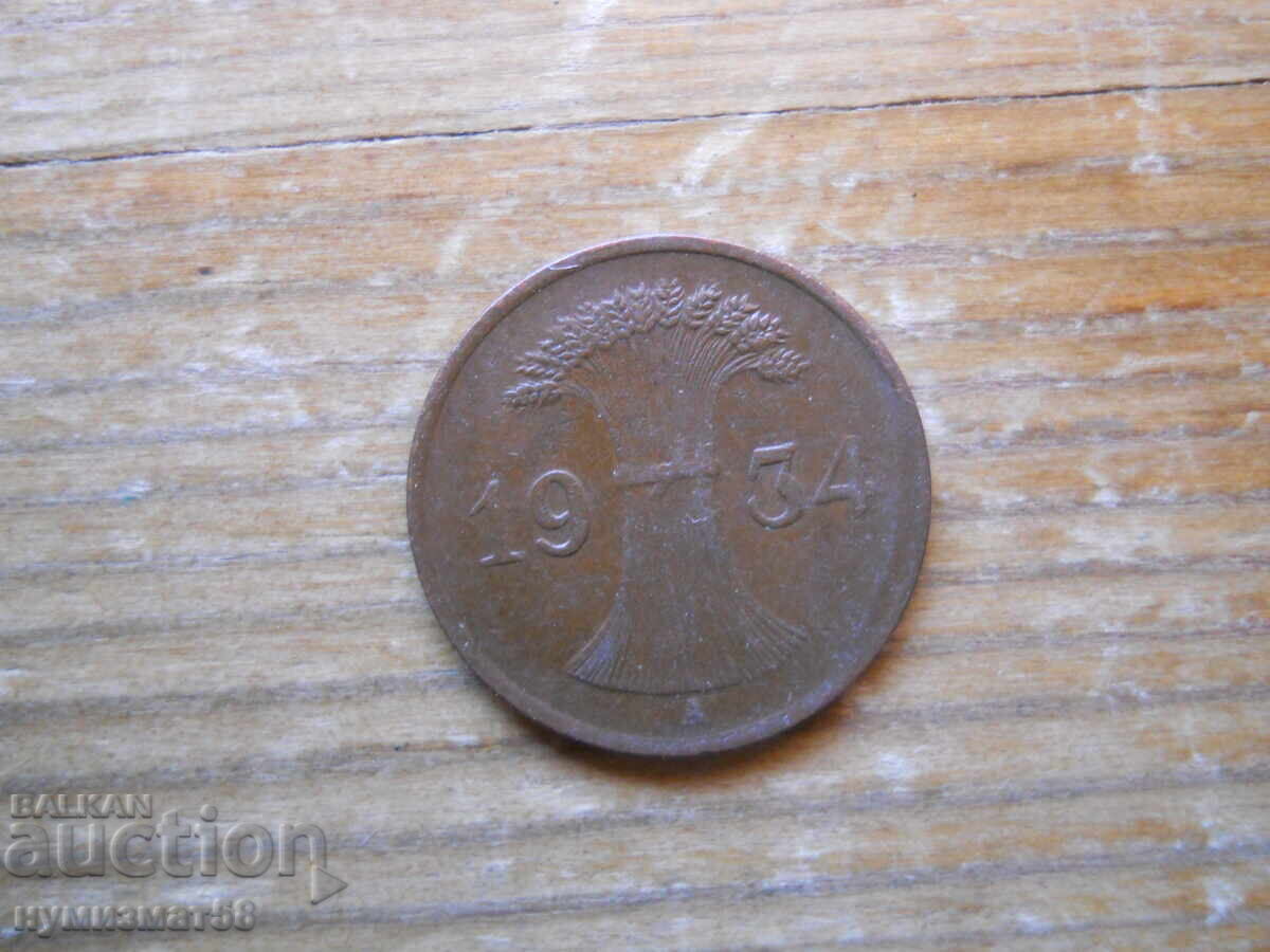 1 πφένιγκ 1934 g. - Γερμανία (Α) reichspfennig με τιμή € 0.77 | 1.51 BGN