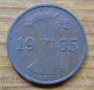 1 pfennig 1935 - Germany ( A ) reichspfennig with price 1.50 BGN | € 0.77