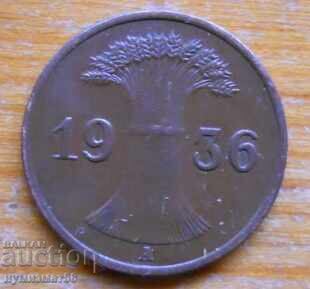 1 pfennig 1936 - Germania ( A ) reichspfennig cu preț 1.80 BGN | € 0.92