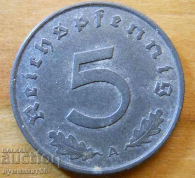 5 πφένιγκ 1940 g. - Γερμανία (Α) 5 πφένιγκ 1940 g. - Γερμανία (Α)
