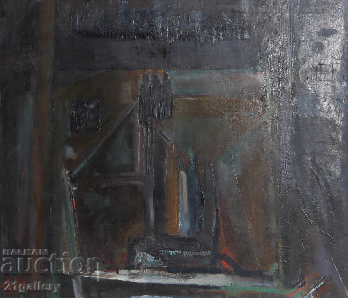 Auction  P. Tsanov / Oil paints, cityscape 1983