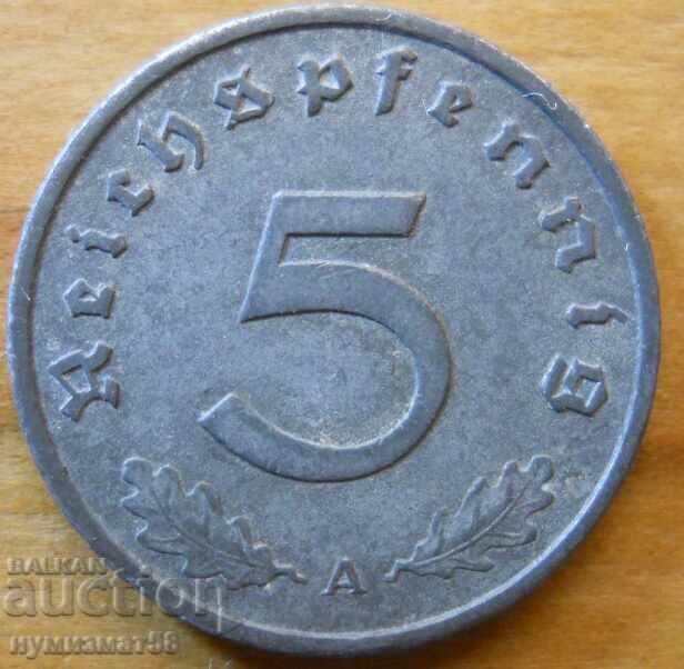 5 pfennig 1941 g. - Germania ( A ) 5 pfennig 1941 g. - Germania ( A )