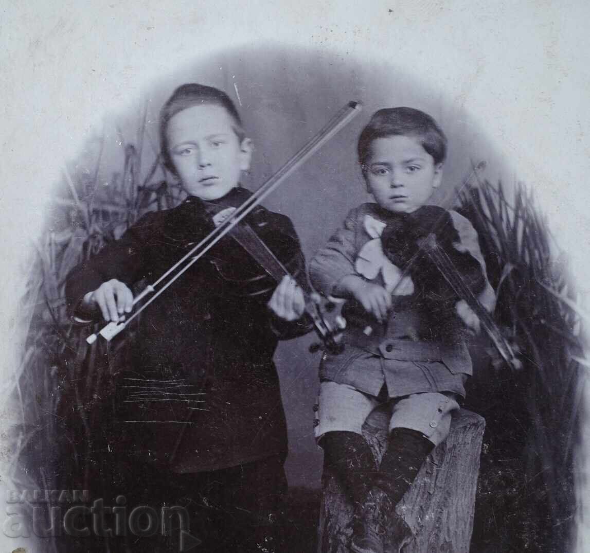 Δημοπρασία Φωτογραφία επιτραπέζια Ιβάντσο Στεφάντσο παιδιά βιολιστές 1904